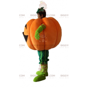 Orange and Green Giant Pumpkin BIGGYMONKEY™ Mascot Costume -