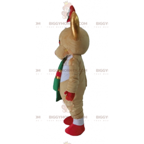 BIGGYMONKEY™ maskotkostyme Brunt og hvitt reinsdyr med gullhorn - Hjort og doe-maskoter - BIGGYMONKEY_03871 - BiggyMonkey.com