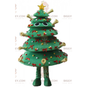 Costume de mascotte BIGGYMONKEY™ de sapin de Noël décoré très