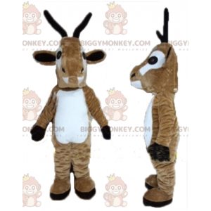 Brown and White Reindeer Goat BIGGYMONKEY™ Mascot Costume -