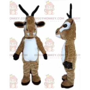 Bruin en wit rendiergeit BIGGYMONKEY™ mascottekostuum -