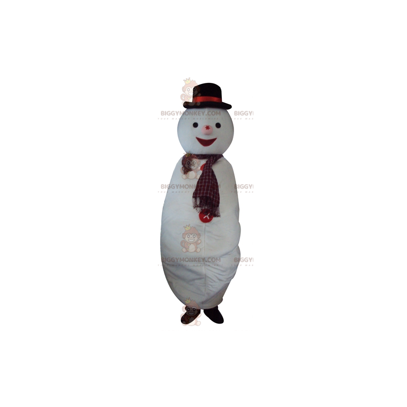 Costume de mascotte BIGGYMONKEY™ de bonhomme de neige blanc Costume de mascotte BIGGYMONKEY™ de bonhomme de neige blanc