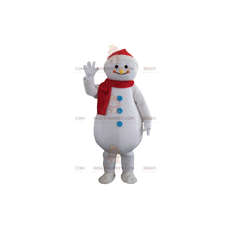 Kæmpe smilende hvid snemand BIGGYMONKEY™ maskotkostume - Menneskelige maskoter - BIGGYMONKEY_03883 - BiggyMonkey.com