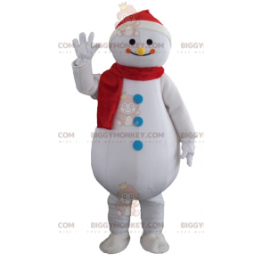 Kæmpe smilende hvid snemand BIGGYMONKEY™ maskotkostume - Menneskelige maskoter - BIGGYMONKEY_03883 - BiggyMonkey.com