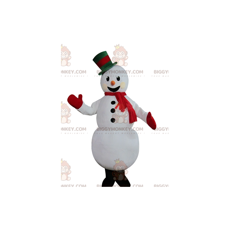 Costume de mascotte BIGGYMONKEY™ de joli bonhomme de neige Costume de mascotte BIGGYMONKEY™ de joli bonhomme de neige
