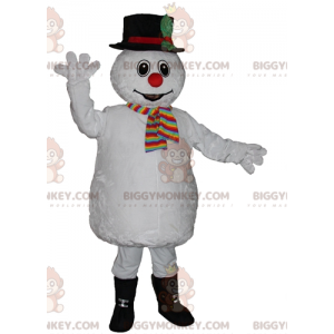 Färgglad och söt mjuk snögubbe BIGGYMONKEY™ maskotdräkt -