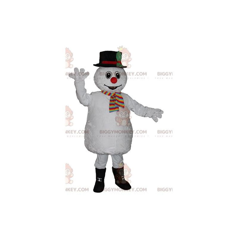 Costume da mascotte pupazzo di neve morbido colorato e carino Costume da mascotte pupazzo di neve morbido colorato e carino