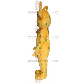 BIGGYMONKEY™ Costume da mascotte giallo alieno a pois verdi -