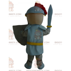 Knight Boy BIGGYMONKEY™ Mascot Costume with Helmet and Shield –