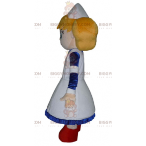 Disfraz de mascota BIGGYMONKEY™ Enfermera rubia con vestido