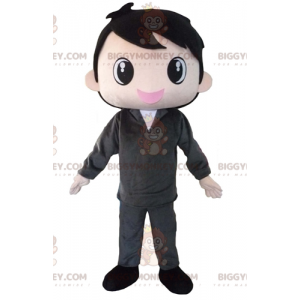 Disfraz de mascota BIGGYMONKEY™ Niño marrón vestido de gris muy