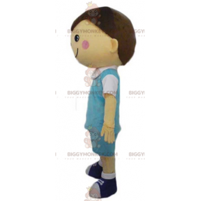 BIGGYMONKEY™ Mascot Costume School Boy Well Dressed With Blue