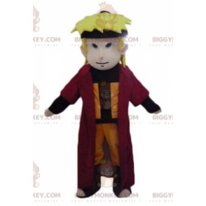Manga Character Samurai Blonde Boy BIGGYMONKEY™ Mascot Costume
