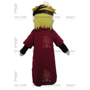 Costume de mascotte BIGGYMONKEY™ de garçon blond de samouraï de
