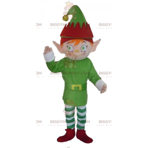 Kostým maskota Elf Leprechaun BIGGYMONKEY™ v zeleno-bílé a