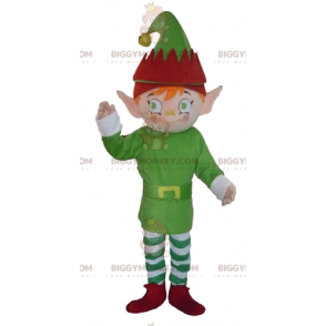 Elf Leprechaun BIGGYMONKEY™ mascottekostuum gekleed in groen