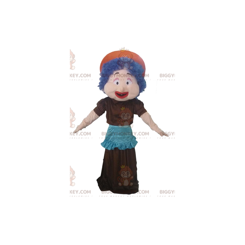Costume da mascotte BIGGYMONKEY™ da donna con capelli blu e
