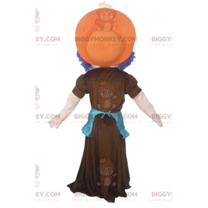 Woman BIGGYMONKEY™ Mascot Costume with Blue Hair Dress and