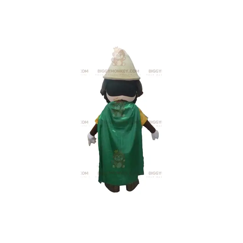 Kostým maskota rytíře BIGGYMONKEY™ se žlutým oblečením a Kostým maskota rytíře BIGGYMONKEY™ se žlutým oblečením a