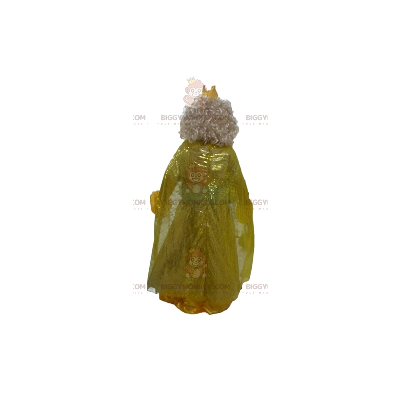 BIGGYMONKEY™ Mascot Costume Queen Princess In Yellow Dress With