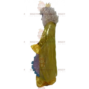 BIGGYMONKEY™ Mascot Costume Queen Princess In Yellow Dress With