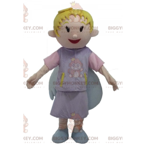 BIGGYMONKEY™ Mascot Costume Smiling Blonde Angel With Cute