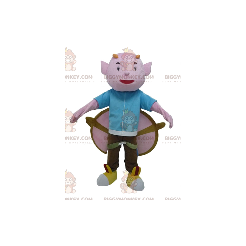 BIGGYMONKEY™ Mascot Costume Pink Imp with Horns and Big Wings – BIGGYMONKEY™ Mascot Costume Pink Imp with Horns and Big Wings –