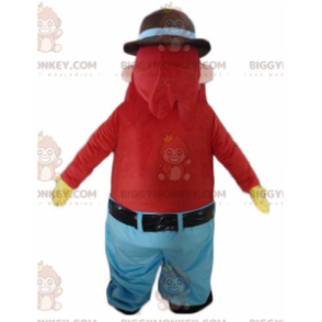BIGGYMONKEY™ Mascot Costume of Smiling Bearded Man with Eye