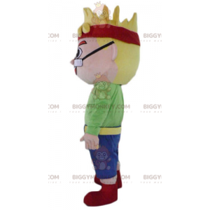 Kostium maskotka blond chłopiec BIGGYMONKEY™ z okularami i