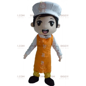 Asian Chef BIGGYMONKEY™ Mascot Costume with Apron and Chef Hat