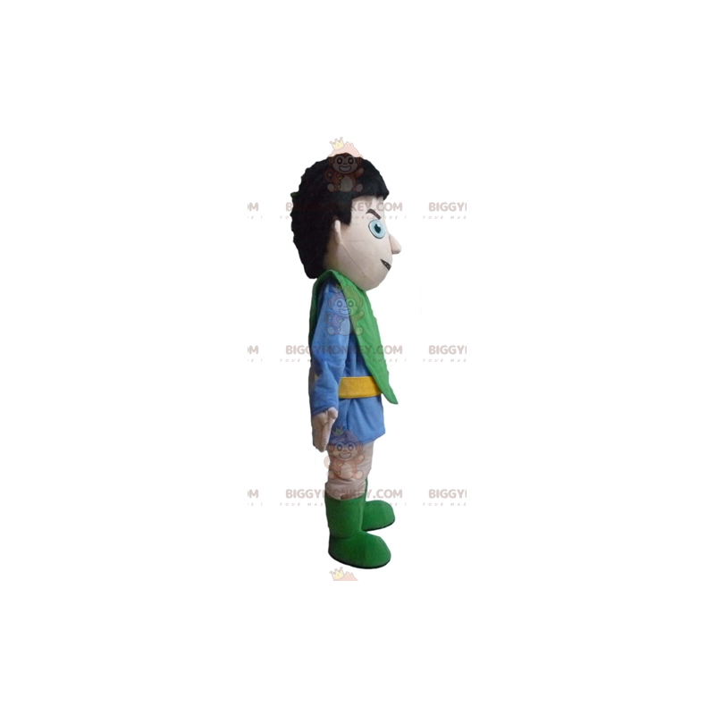 BIGGYMONKEY™ Mascot Costume of Knight in Blue and Green Outfit