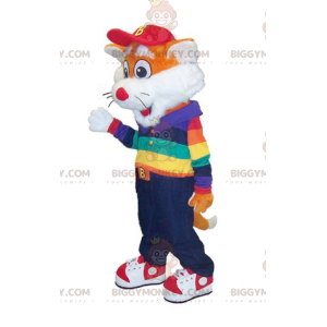 BIGGYMONKEY™ Mascot Costume of Little Orange and White Fox in
