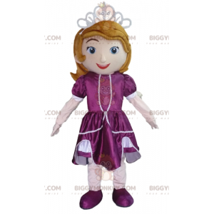 Prinsessa BIGGYMONKEY™ maskottiasu violetilla mekolla -