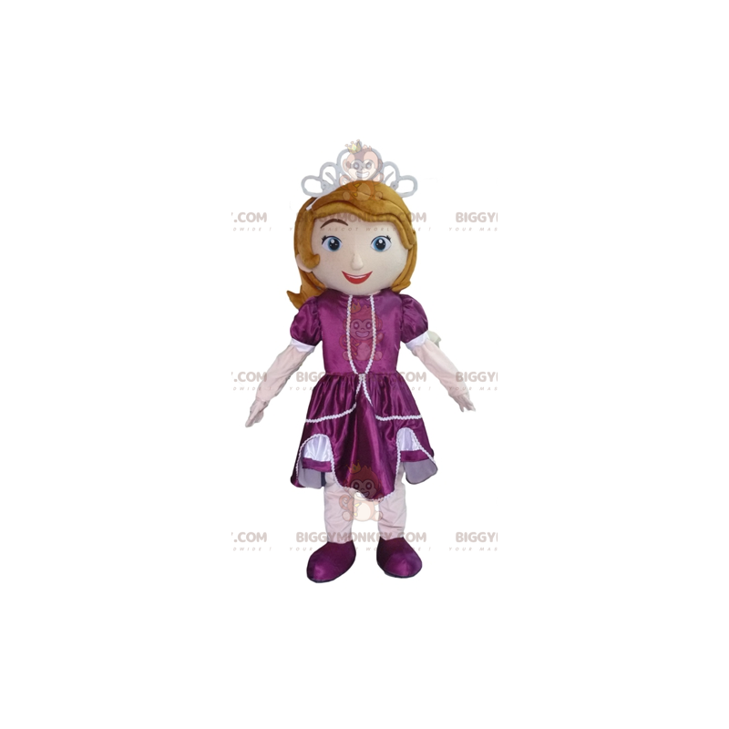 Princess BIGGYMONKEY™ Mascot Costume with Purple Dress - Princess BIGGYMONKEY™ Mascot Costume with Purple Dress -