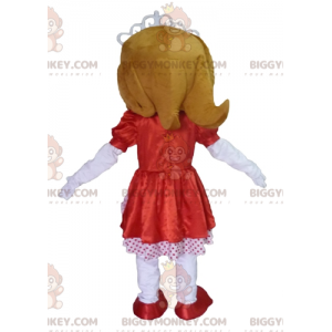 Princess BIGGYMONKEY™ Mascot Costume with Red and White Dress -