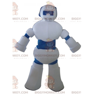 Giant White and Blue Robot BIGGYMONKEY™ Mascot Costume -