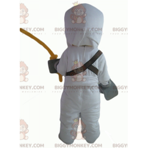 Lego samurai yellow and white BIGGYMONKEY™ mascot costume with