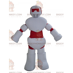 Kæmpe hvid og rød robot BIGGYMONKEY™ maskotkostume -