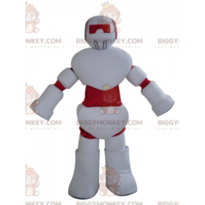 Giant White and Red Robot BIGGYMONKEY™ Mascot Costume -