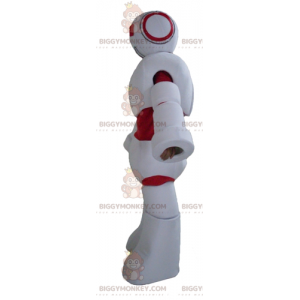 Kæmpe hvid og rød robot BIGGYMONKEY™ maskotkostume -