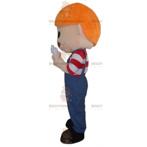 Ginger Boy i overalls med is BIGGYMONKEY™ maskotkostume - Drenge og piger maskoter - BIGGYMONKEY_03944 - BiggyMonkey.com