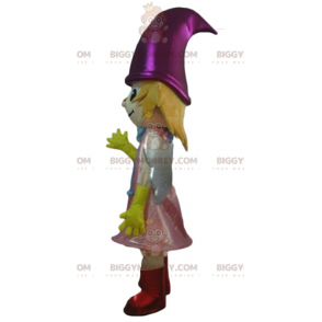 Disfraz de mascota Little Fairy BIGGYMONKEY™ sonriente con vestido rosa - Mascotas de hadas - BiggyMonkey.com