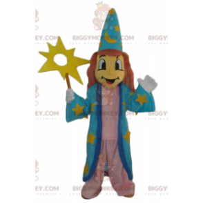 Witch Wizard BIGGYMONKEY™ maskottiasu sinisellä mekolla - Luokittelemattomat maskotit - BIGGYMONKEY_03947 - BiggyMonkey.com