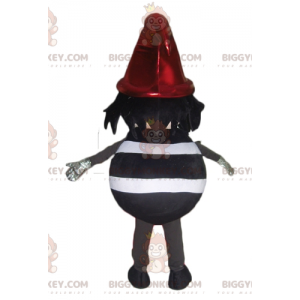 BIGGYMONKEY™ Maskottchenkostüm Schwarz-weiß gestreifter