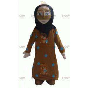 Traje de mascote oriental BIGGYMONKEY™ de mulher com véu