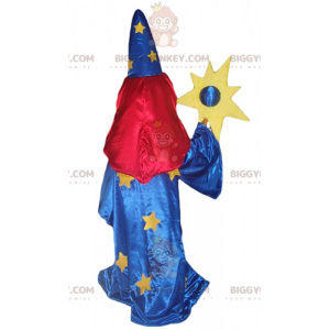 BIGGYMONKEY™ Maskottchenkostüm Hexe im blauen Kleid mit