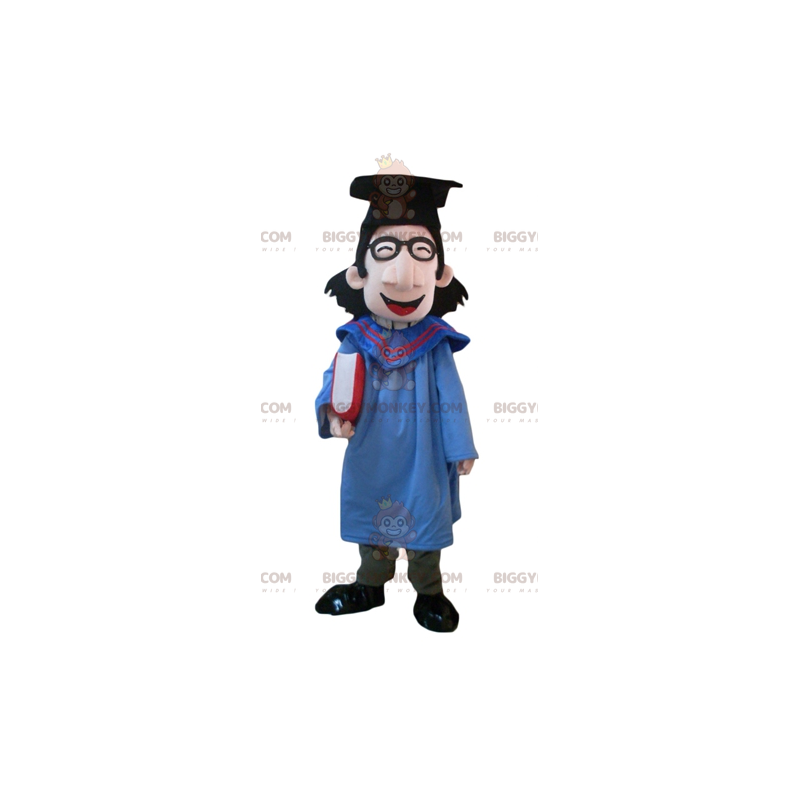 Student BIGGYMONKEY™-mascottekostuum met toga en afstudeerhoed