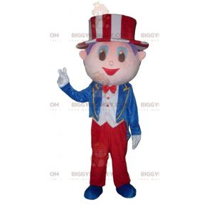 Showman BIGGYMONKEY™ maskotkostume med jakkesæt og hat -