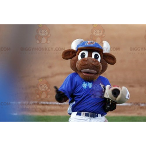 Costume de mascotte BIGGYMONKEY™ de vache marron aux cornes