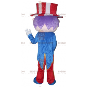 Showman BIGGYMONKEY™ maskotkostume med jakkesæt og hat -